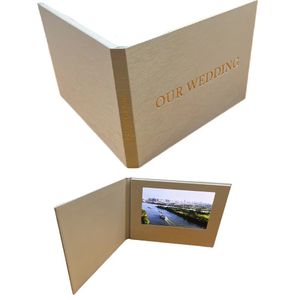 Wenskaarten Onze bruiloft LCD-scherm IPS linnen videokaart 4GB Hoge kwaliteit 7 inch wit papier brochure digitaal boek met speler 231110