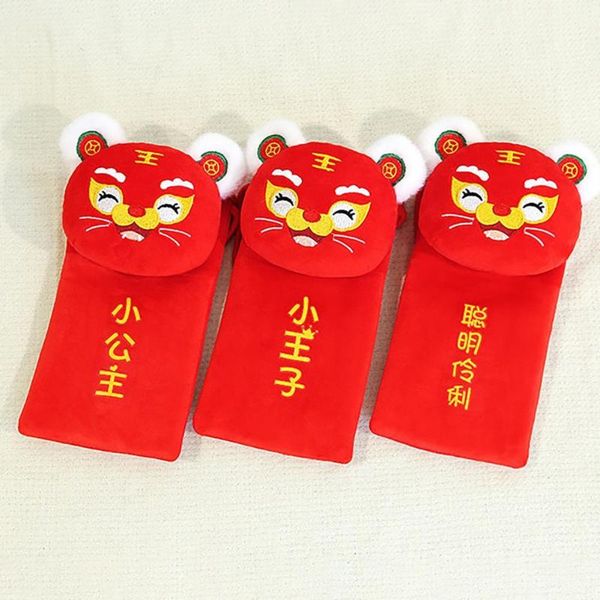 Cartes de vœux Sac en peluche 7 Styles Lucky Money Surface douce Utile Exquis Broderie Tigre Cadeau