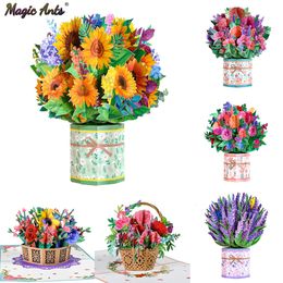 Cartes de voeux Carte de vœux pop-up Flora 3D pour anniversaire, fête des mères, fête des pères, remise de diplôme, anniversaire de mariage, rétablissement, sympathie 231113