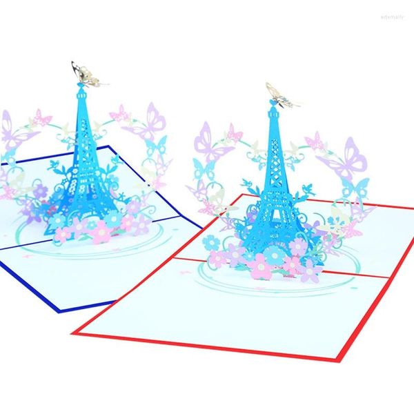 Cartes de voeux T5EF 3D Tour Butterfly Up Mariage Carte de joyeux anniversaire pour fille enfants femme mari cartes postales cadeaux avec