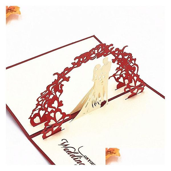 Cartes De Voeux Saint Valentin Invitations Délicatesse Cadeau À La Main Créatif 3D Jusqu'à Personnalisable 10X15Cm Dhs Drop Delivery Accueil G Dhvcv