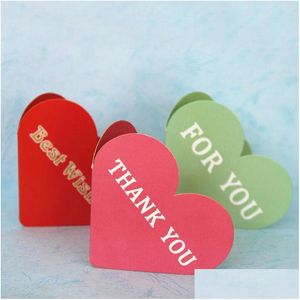 Cartes de voeux Valentine Sweet Heart Shaped Mini Blank For Lover / Thankf Paper Card Za5977 Drop Delivery Home Garden Festive Dho7J