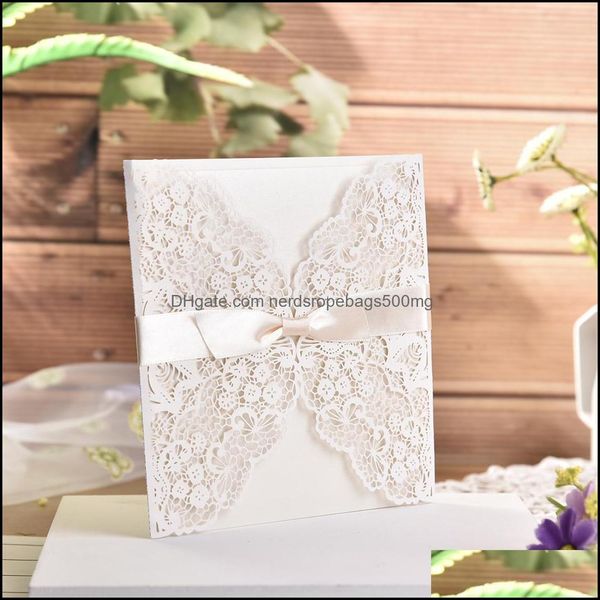 Saludo Evento Suministros festivos Hogar Jardín 10 piezas Tarjetas de invitación huecas de mariposa Tarjeta de papel y kit Er para boda Cumpleaños Parte de ducha