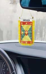 Grenade Fenêtre frangeuse drapeau suspendu 10x15 cm Double facette des drapeaux d'échange de Grenade avec tassement d'aspiration pour décoration de porte du bureau à domicile5590152