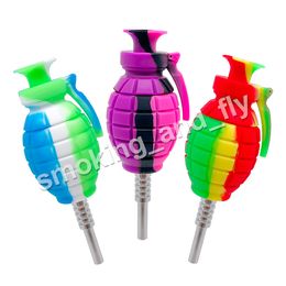 Grenade Nectar Collector 14mm Joint Pointe En Acier Inoxydable Rigs D'huile Accessoire De Fumée Tuyau De Fumée Outil De Fumer Pour Verre Eau Bongs Rigs