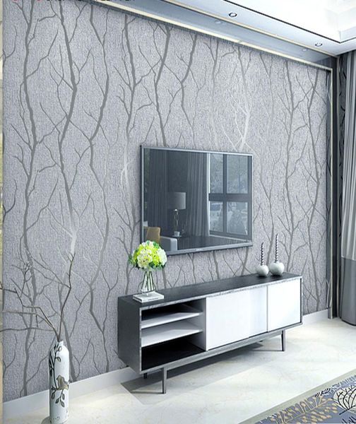 Papel pintado de terciopelo triturado en relieve 3d gris, decoración para las paredes del salón de dormitorio de lujo, papel de pared flocado marrón 8101708