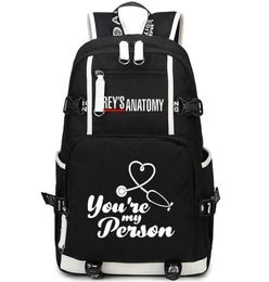 Grey Anatomy Backpack Grays Grays Story Day My Person My Person Téonde Sac à école Lie-Packsack Quality Rucksack Sport Schoolbag Outdoor3196054