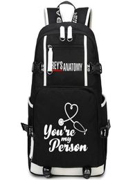 Grey Anatomy Backpack Grays Grays Story Day My Person My Person Téonde Sac à école Lie-Packsack Quality Rucksack Sport Schoolbag Outdoor1394083