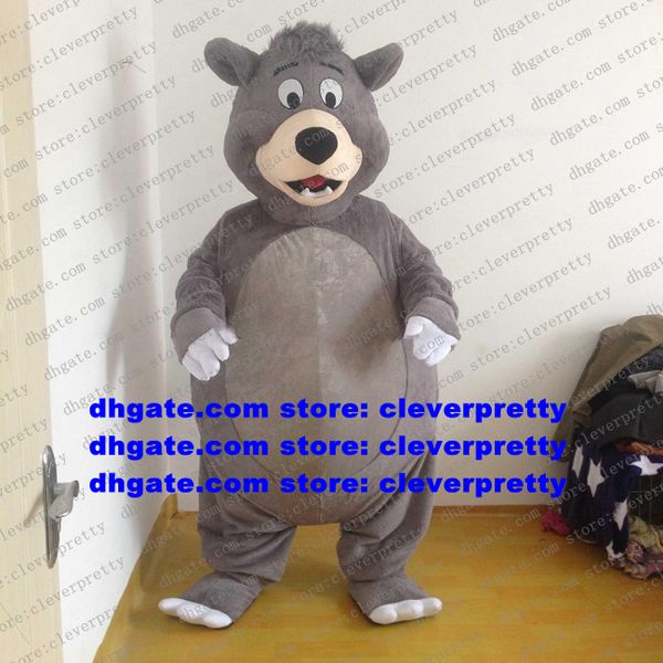 Disfraz de mascota de oso Polar de oso Baloo gris, traje de personaje de dibujos animados para adultos, promoción de representaciones teatrales, embajador zx1267