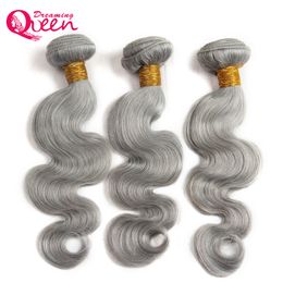 Onda del cuerpo gris Cabello humano Ombre Brasileño Virgen Armadura del cabello humano Color gris Onda 100% Cabello humano 3 paquetes