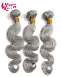 Gris vague de corps cheveux humains Ombre brésilienne vierge cheveux humains armure gris couleur vague 100 cheveux humains 3 Bundles4414953