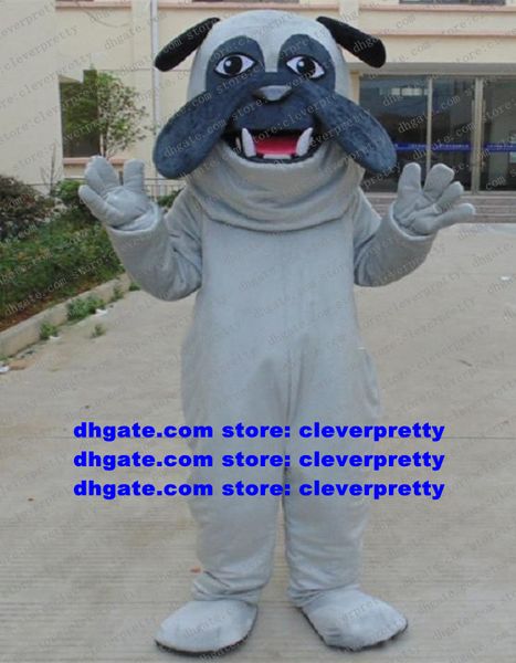 Costume de mascotte de chiens bouledogue gris Pitbull Bulls chien Pit Bull Terrier personnage de dessin animé adulte événements majeurs conférence Photo zx820