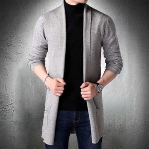 Cardigan gris pull pour hommes automne hiver manteau Slim Fit mode coréenne pull en cachemire hommes mode vêtements pulls en tricot Y0907