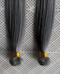 Grijze kleur Braziliaans steil haarweefsel Zilvergrijs 100 Menselijk haarweefsel 6a Onverwerkt dubbel inslaghaar Weven2863523