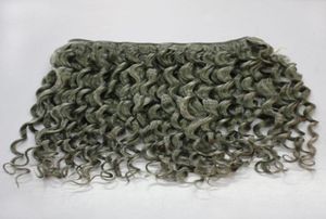 Color gris Onda profunda Cabello humano brasileño rizado 300 g 7A Paquetes de trama de cabello gris rizado brasileño Extension6683708