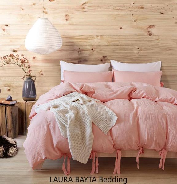 Color gris Lace King Size Europa Juego de ropa de cama de lujo Tapa de la cubierta de la almohada de la almohada de la cama queen rosa 3pcs edredón de la cama lino8019656
