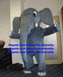 Grijze olifant olifish mascotte kostuum volwassen stripfiguur outfit pak voetgangersstraatbedrijf jubileum zx1587