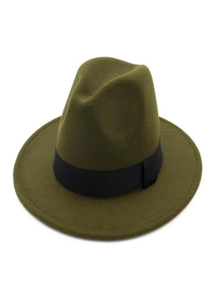 Chapeaux Fedora gris à large bord Panama Jazz feutre chapeau casquette en laine hommes femmes robe unisexe église chapeau fascinateur Trilby39199525548238