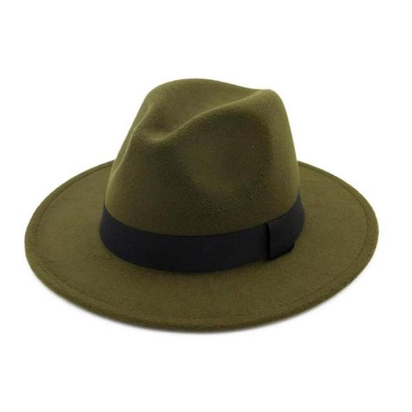 Gris Fedora Chapeaux Large Bord Panama Jazz Feutre Chapeau Cap Laine Hommes Femmes Robe Unisexe Église Chapeau Fascinator Trilby39199523278890266i