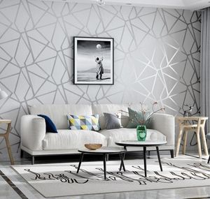 Fond d'écran géométrique gris pour chambre à coucher gris blanc moderne moderne moderne conception papier peint roule