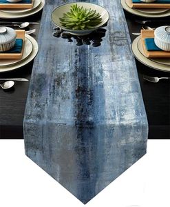 Gris vert chemin de Table abstrait Art moderne toile de jute nappe Table commode coureur ferme Style dîner vacances décor à la maison