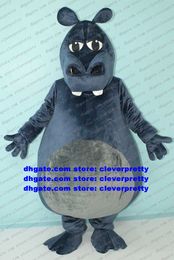 Gray Hippo River Horse Hippopotamus Mascot Mascot Costume Adult Catoon Character Professional Stage Advertentiecampagne ZX2258