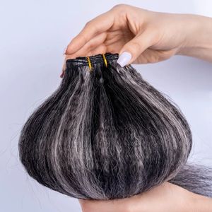 Tissage de cheveux humains gris crépus raides faisceaux de cheveux gris 100 g/paquet livraison gratuite sel et poivre vrai humain pour la couture