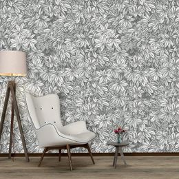 Peel de hoja gris y papel tapiz de palo denso seto de seto verde autoadhesivo impermeable para la decoración de la pared del dormitorio 240415
