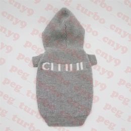 Pull à capuche gris pour animaux de compagnie, vêtements pour chiens, Logo de marque, t-shirt tricoté pour animaux de compagnie, mode Schnauzer, sweat-shirt 338C