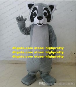 Grey Raccoon Racoon Mascot Costume Cartoon Adult Cartoon personnage de personnage Costume Performance Costumes Business Street ZZ7869
