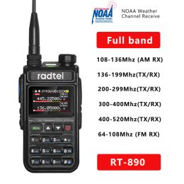 Grijs Radtel RT-890 NOAA Weerkanaal 6 Band Ham Amateur 2-weg radio 999CH Walkie Talkie AM Air Aviation Band Kleurenscanner