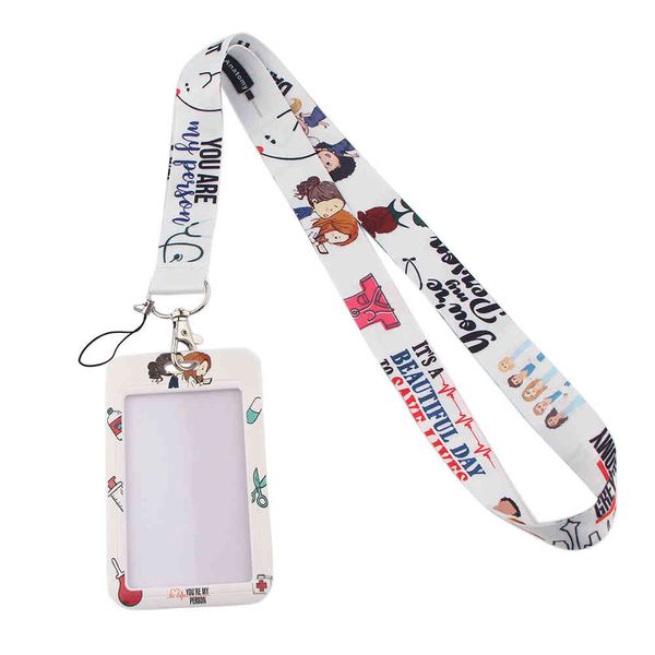 Grey's Anatomy TV Show Médecin Infirmière Cou Sangle Lanières Porte-clés Porte-carte d'identité Pass Accrocher Corde Lariat Longe Cadeaux