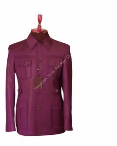 Gris Safari Trajes de hombre Conjuntos Blazer hecho a medida Pantalones Normal Busin Causal Fiesta Cantante Novio Boda Prom 2 piezas Chaqueta Pantalones d92c #