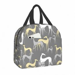 Greyhound Galgos Dog Lunch Bag Refroidisseur thermique isolé Bento Box pour enfants école alimentaire Whippet Sighthound sacs à lunch portables Z7Py #