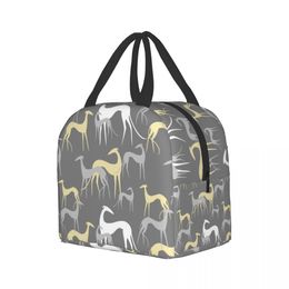 Greyhound Galgos Dog Lunch Bag Thermische koeler Geïsoleerde Bento Box For Kids School Food Whippet Sighthound Portable Lunch Bags