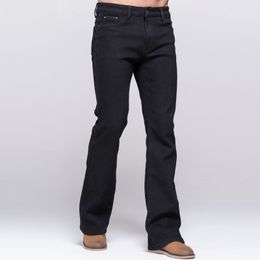 GRG hommes hiver coupe botte jean épaissir chaud Stretch Denim noir jean mince légèrement évasé pantalon Fleece12996