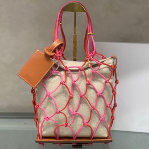 Sac de plage de plage de grille sac à main le bambino à la mode de couleur pour femmes sac à emporter rose portefeu