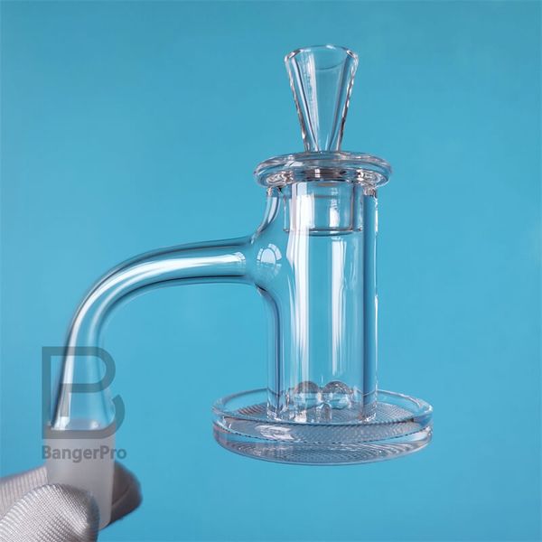 Kit de banger de cuarzo Charmer grabado en cuadrícula con perlas Terp y tapa Soldadura completa Borde biselado Clavo Dab 20 mm OD 2,5 mm Espesor de pared 10 mm 14 mm Junta macho para Dab Rig Heady Bong