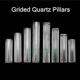Grid Gegraveerde Quartz Pijlers Solid Hollow 6mmOD voor Control Tower Terp Slurper Bangers 20mm 25mm 30mm 35mm 40mm 45mm Lengte Quartz Insert Pillen YAREONE Groothandel