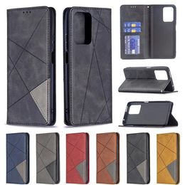 Grid Splice PU Lederen Telefoon Gevallen voor 13 12 11 x XS XR Flip Card Slot Stand Magnetic Cover Case