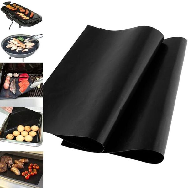 Alfombrilla para parrilla, herramientas para barbacoa al aire libre, almohadilla antiadherente para hornear, plato de cocina reutilizable, 40X33cm para parrilla de fiesta, accesorios de cocina