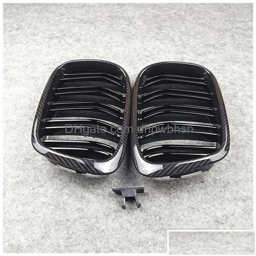 Grilles 1 Pair 2 Slat Car For 5 Series E39 Carbon Look Front Racing Grill Grille Abs Material Zz Drop Delivery Mobiles Motorcycles P Dh72V