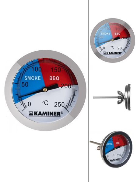 Grilles BBQ Thermomètre thermomètre en acier inoxydable Smoalogue Smoke Grill Smoker Builtin Lid 0 ° C à 250 ° C BBQ Tools Accessoires