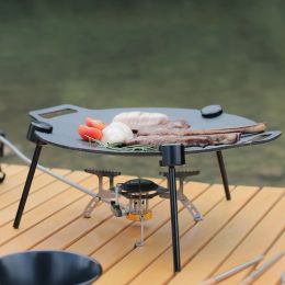 Grilles BBQ Triangulaire BBQ Multtifonctionnel Pot de gril polyvalent Porable Alivable avec chaîne de camping en plein air