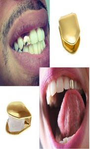 Grills tandheelkundige mond punk tanden caps cosplay feest tand rapper body nieuwe aangepaste gouden kleine single tanden dop hiphop tanden grill t3253356