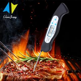 Grills opvouwbare voedsel thermometer digitale keuken voedsel kookgereedschap bbq vlees vork bbq grill sonde temperatuurmeter met batterij tp108
