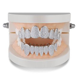 Grilles Gold Silver Color Iced Out CZ Gold Grillz Crystal Jewelry Accessoires Bottom Bott