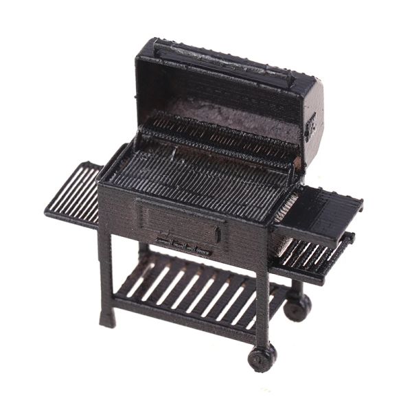 Grilles Vente chaude 1:30 Dollhouse Mini Furniture BBQ Grill Ornaments Mingents House Gadget Kitchen Food For Kids Toys