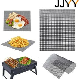 Grills jjyy extérieur barbecue grilling net grille tapis teflon téflon à haute température résistant à la grille de grille de grille tapis de barbecue