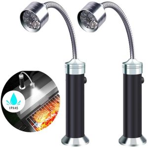 Grills magnetische buitenbbq barbecue grill LED -grilllichten verstelbaar flexibele LED 360 graden hittebestendige lampenlampen lantaarn